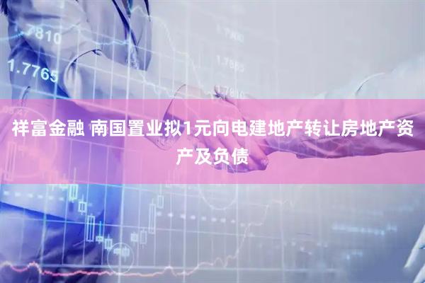 祥富金融 南国置业拟1元向电建地产转让房地产资产及负债